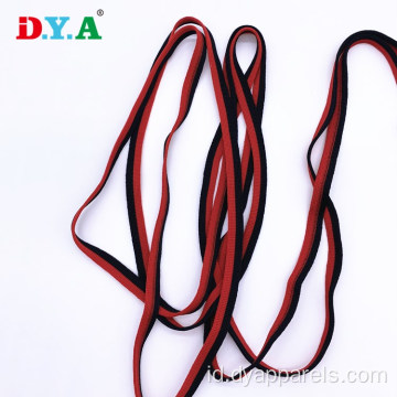 1cm Red dan Black Stripe Polyester Knitting Webbing